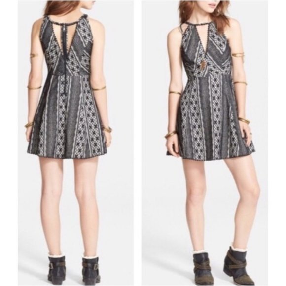 FREE PEOPLE Missed Connections Fit & Flare Dress 10 Fits Like 8 - Picture 2 of 10